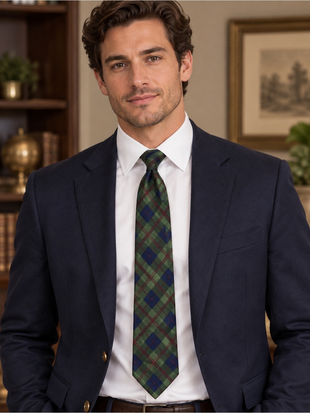 Ralph Lauren Argyle Men’s Tie Classic Preppy Style